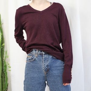 PLUM V NECK SWEATER